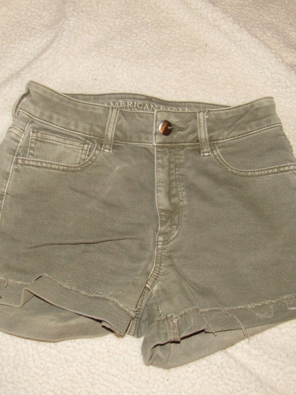 American Eagle Super Stretch Green 5 Pocket Shorts w/Zipper